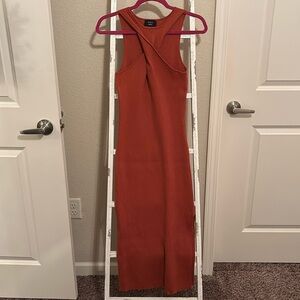 Burnt Orange Midi Dress